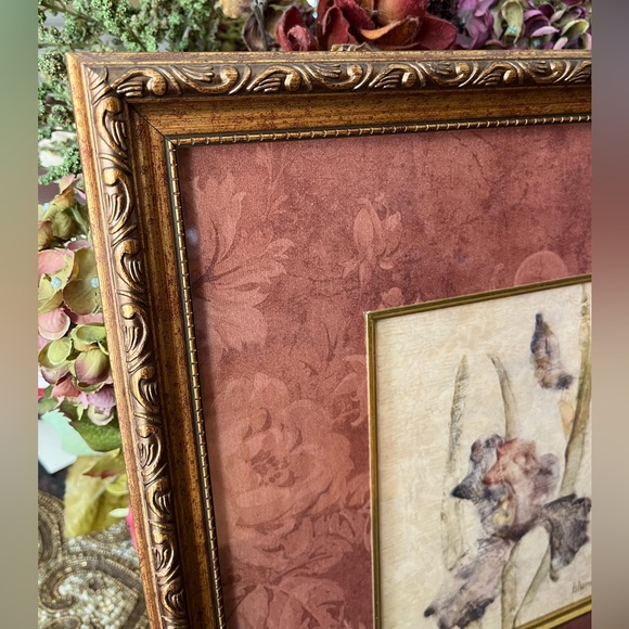 Home Decor Gold Ornate Frame 16 x 14 Center Pic 8x6 Of A Lily Hung Vertical - Picture 4 of 11